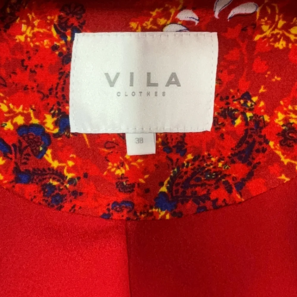 VILA Clothes Red Floral Blazer Jacket EU 38 / US 8 - Picture 3 of 11